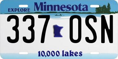 MN license plate 337OSN