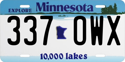 MN license plate 337OWX