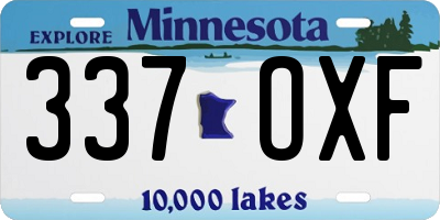 MN license plate 337OXF