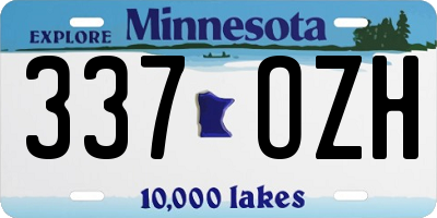 MN license plate 337OZH