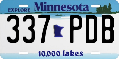MN license plate 337PDB