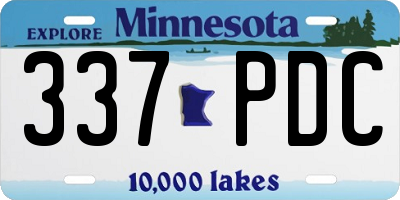 MN license plate 337PDC