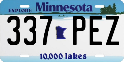 MN license plate 337PEZ