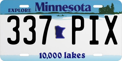 MN license plate 337PIX