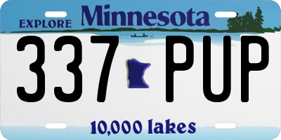 MN license plate 337PUP
