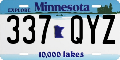 MN license plate 337QYZ