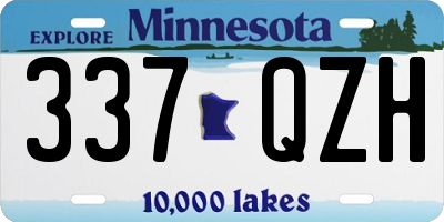 MN license plate 337QZH