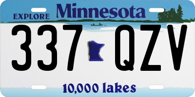 MN license plate 337QZV