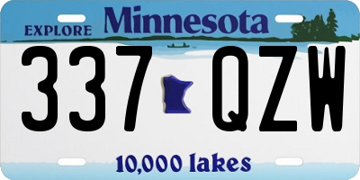 MN license plate 337QZW