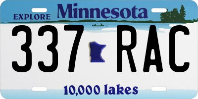 MN license plate 337RAC