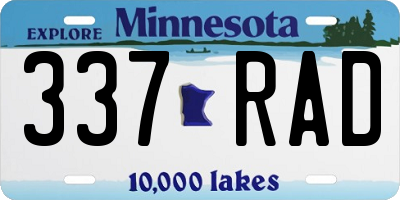 MN license plate 337RAD