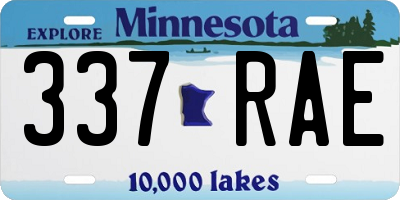 MN license plate 337RAE