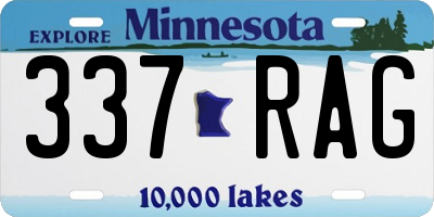 MN license plate 337RAG