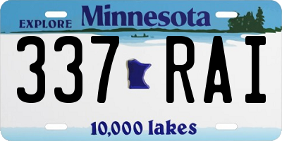 MN license plate 337RAI
