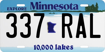 MN license plate 337RAL