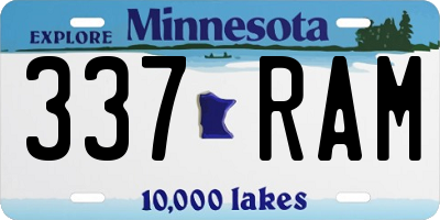 MN license plate 337RAM