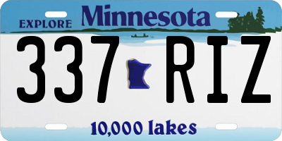 MN license plate 337RIZ