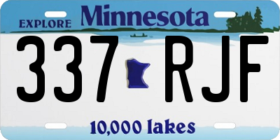 MN license plate 337RJF