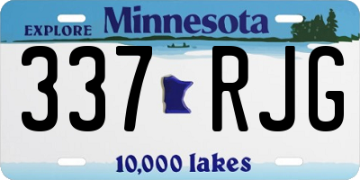 MN license plate 337RJG