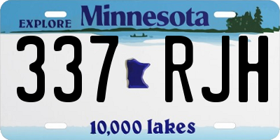 MN license plate 337RJH