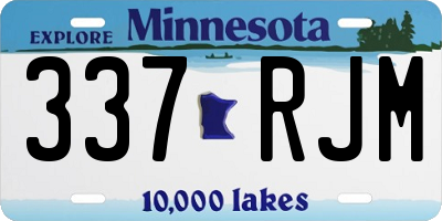 MN license plate 337RJM