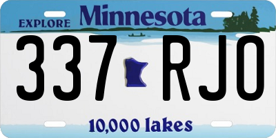 MN license plate 337RJO
