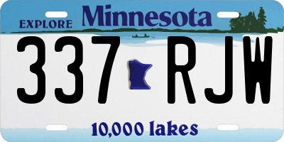 MN license plate 337RJW