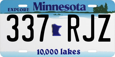 MN license plate 337RJZ