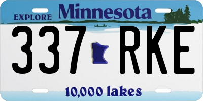 MN license plate 337RKE