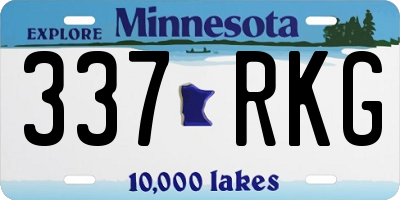 MN license plate 337RKG