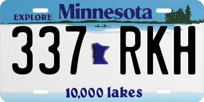 MN license plate 337RKH