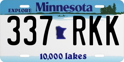 MN license plate 337RKK