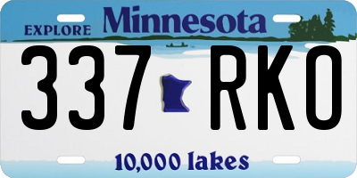 MN license plate 337RKO