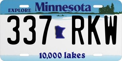 MN license plate 337RKW
