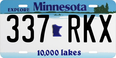 MN license plate 337RKX