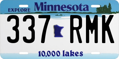 MN license plate 337RMK