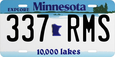 MN license plate 337RMS
