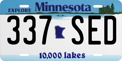 MN license plate 337SED