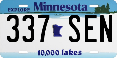 MN license plate 337SEN