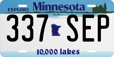 MN license plate 337SEP
