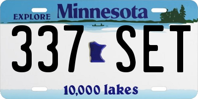 MN license plate 337SET