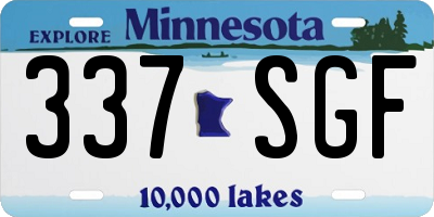 MN license plate 337SGF