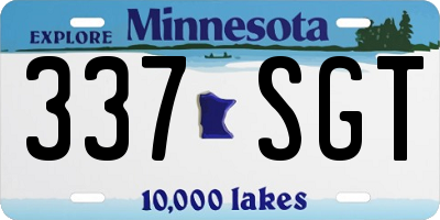 MN license plate 337SGT