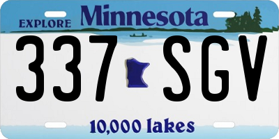 MN license plate 337SGV