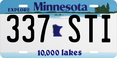 MN license plate 337STI