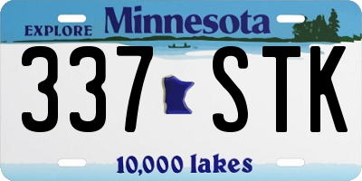 MN license plate 337STK