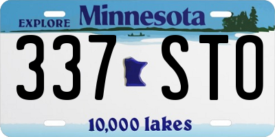 MN license plate 337STO