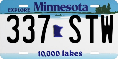 MN license plate 337STW