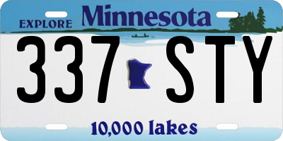MN license plate 337STY
