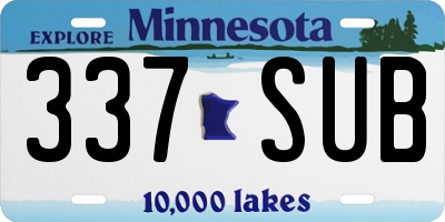 MN license plate 337SUB